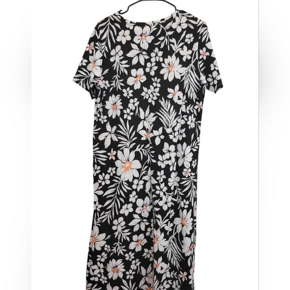 Denim & Co Navy & White Print Maxi Dress 100%cotton Medium - Picture 2 of 8